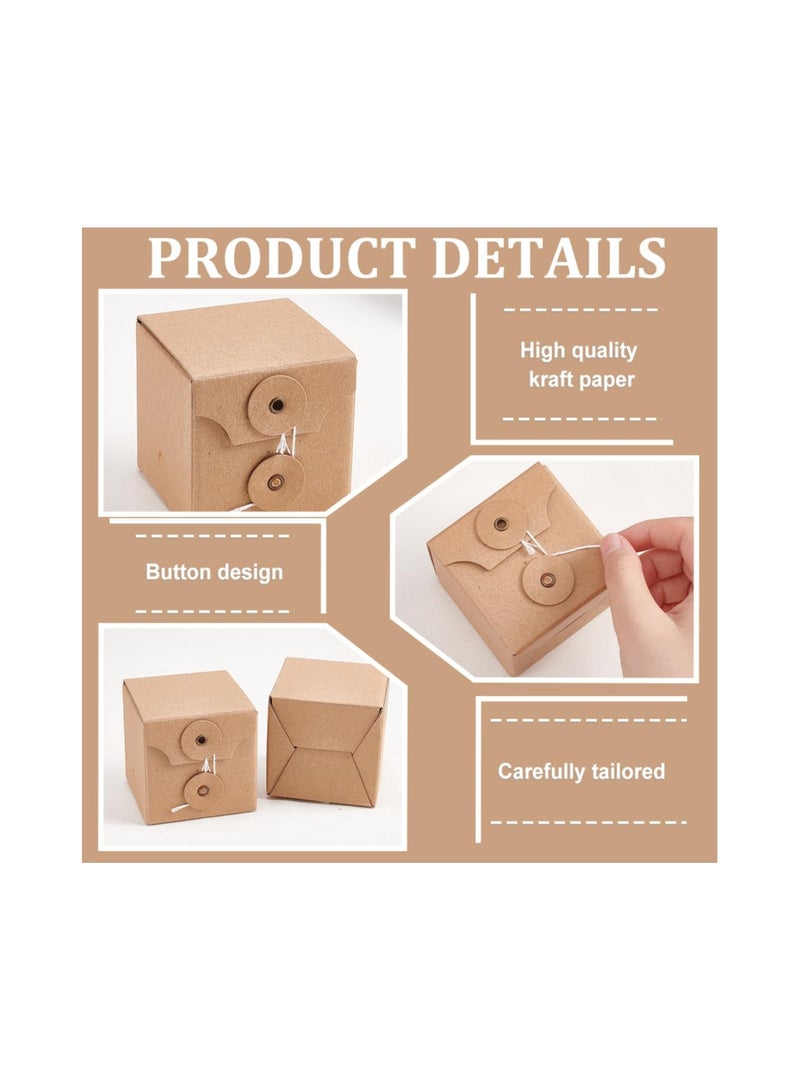 Corrugated Cardboard Box, 7x7x7cm Square Kraft Folding Box with Lid, Jewelry Mini Cardboard Box for Gift Packing, Shipping and Storage, for Gifts, Coins, Jewelry, Earrings, Rings, Pendants(16Pcs) - Image 2